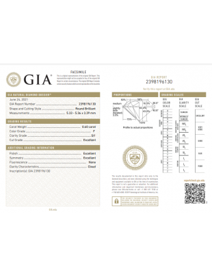 GIA 0.60cts F/SI1
