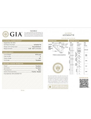 GIA NATURAL 0.50cts D/VS2