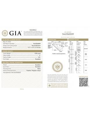 GIA 0.50cts E/VS1