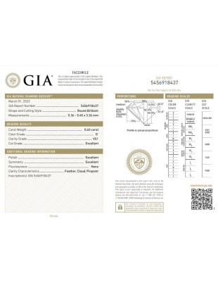 GIA NATURAL 0.60cts D/VS1