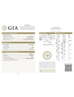GIA ROUND 0.80cts E/VS2