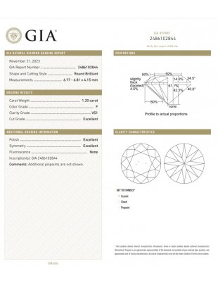 GIA 1.20cts F/VS1