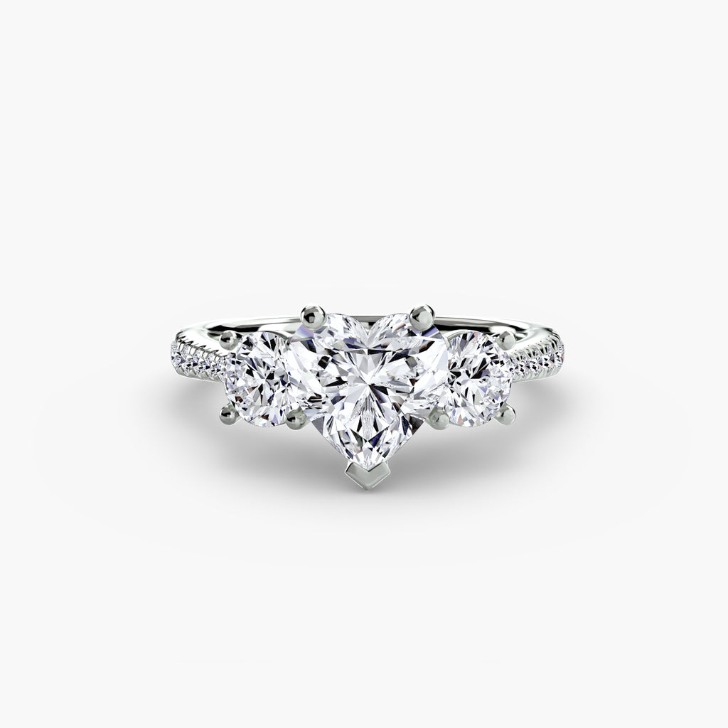 Three-Stone with Pavé Band