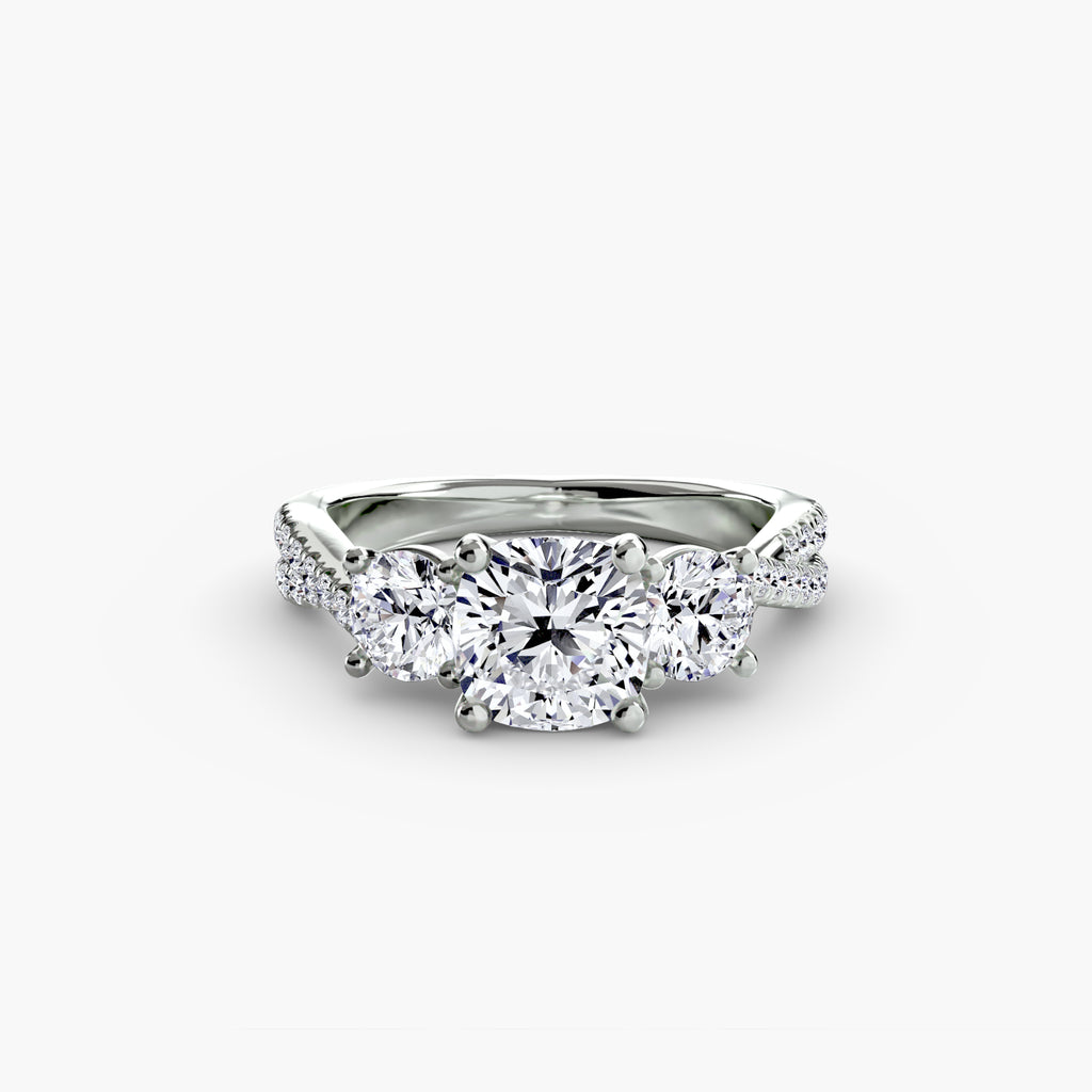 Three-Stone with Pavé Band 2