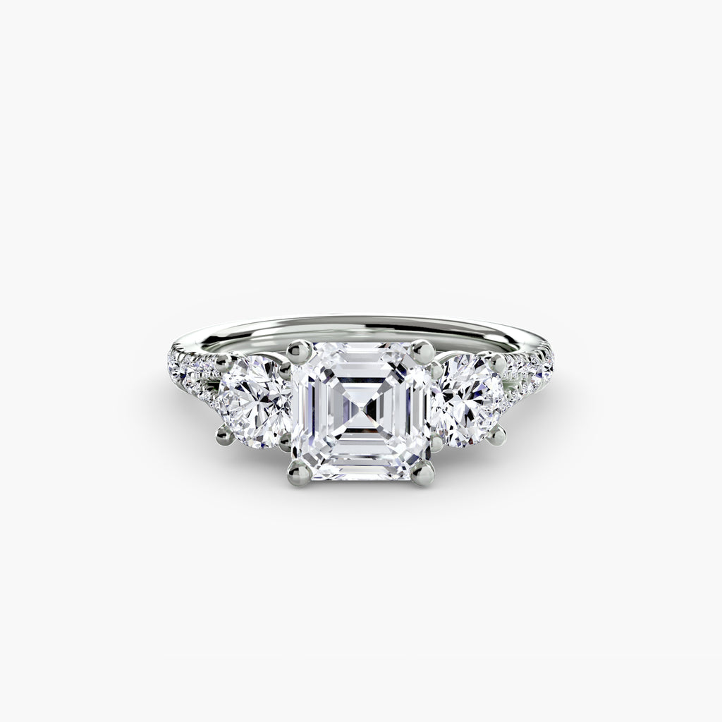 Three-Stone with Pavé Band 3