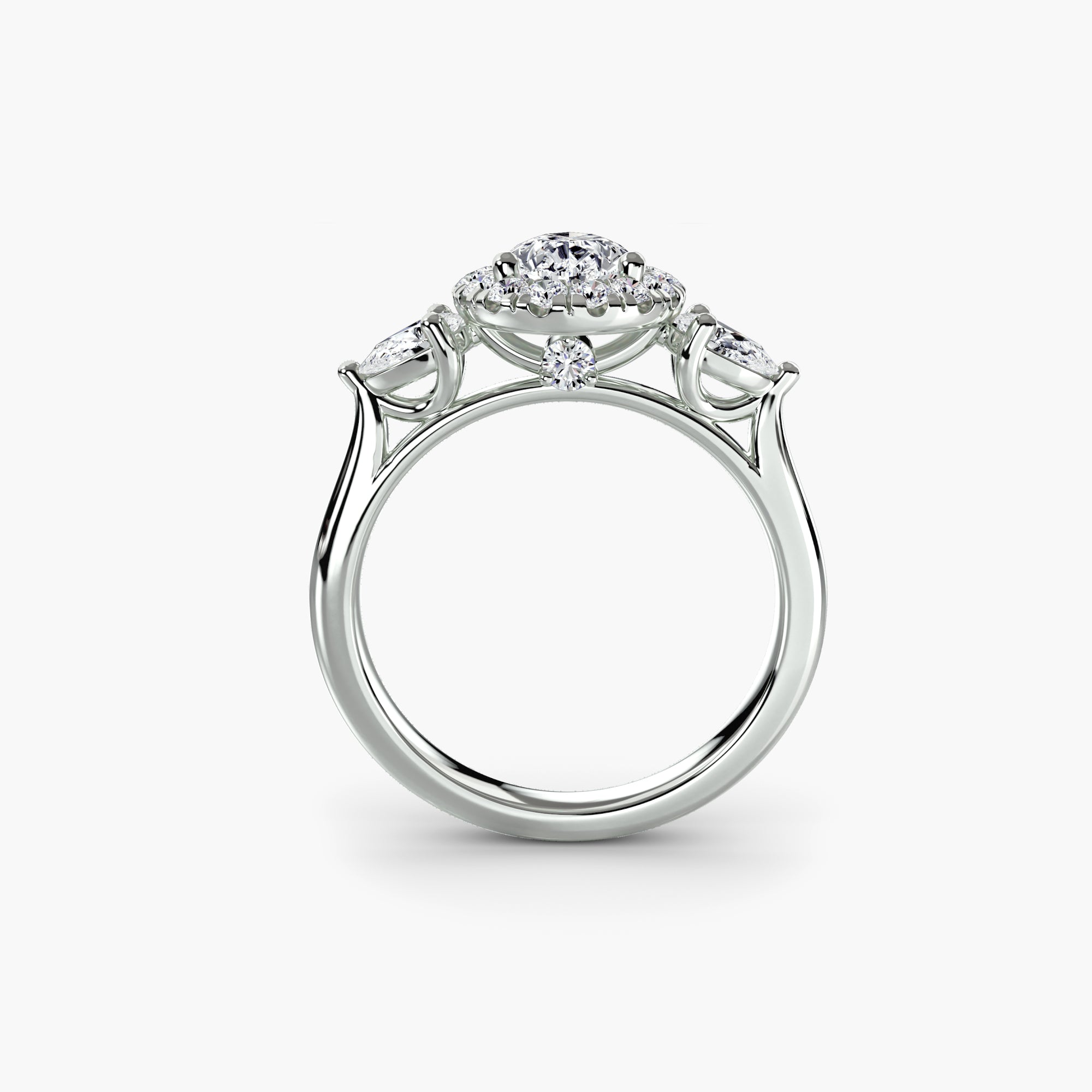 Three-Stone Ring with Halo – VENATI