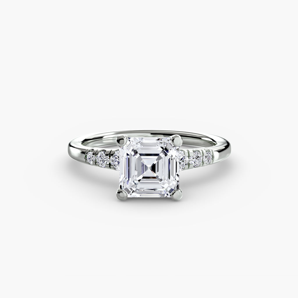 Solitaire with Shoulder Accents