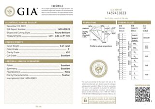 GIA ROUND 0.41cts F/VS1